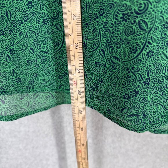 Cabi Womens Bountiful Blouse Size M Green Navy Ditsy Floral Sheer Style 5208 EUC - Picture 8 of 9